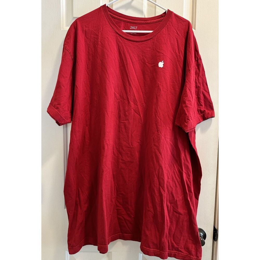 Apple Shirt Mens 2XLT Red Macintosh Mac Employee Uniform Short Sleeve Tee Shirtβ
